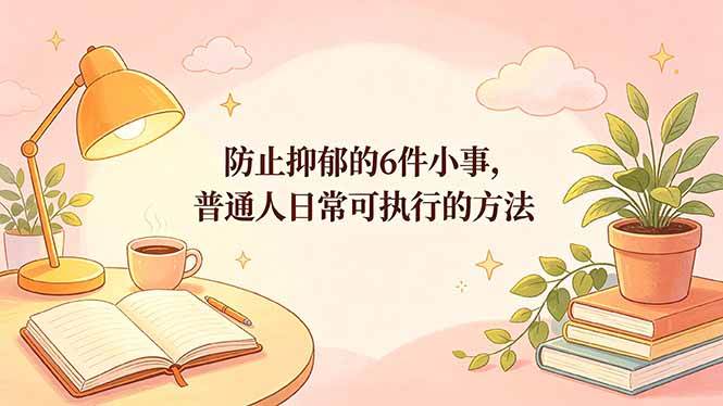 （18385期）付费文章：防止抑郁的6件小事，普通人日常可执行的方法祝你网--专注互联网创业.信息差副业研究拒绝割韭菜祝你网