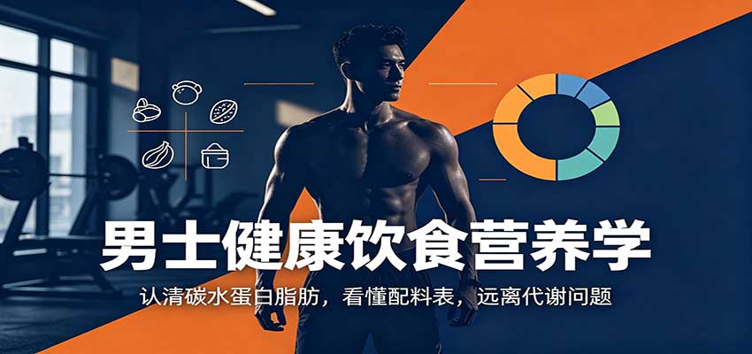 男士健康饮食营养学:认清碳水蛋白脂肪,看懂配料表,远离代谢问题祝你网--专注互联网创业.信息差副业研究拒绝割韭菜祝你网