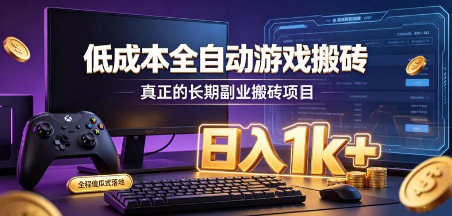 b8c6cf6add6eab7aa99283909eafedb1.webp 低成本全自动游戏搬砖,真正的长期副业搬砖项目,日入1k+,全程傻瓜式落地【揭秘】