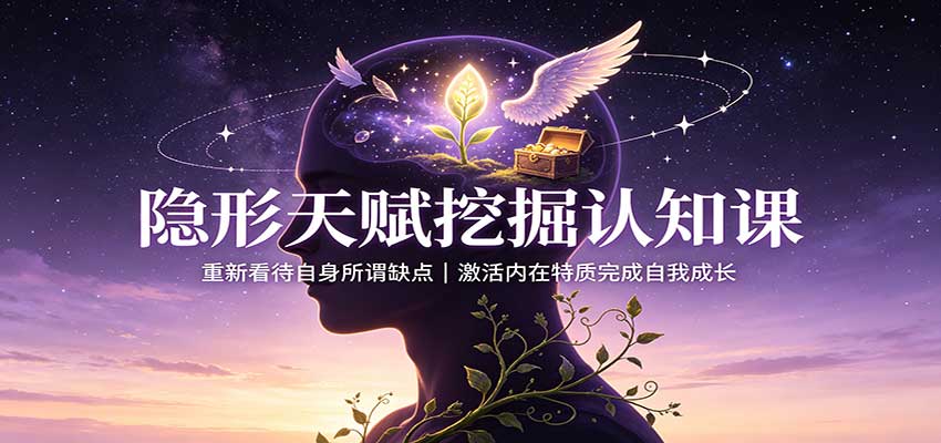 bab319e02ba05f33a8fe3ab3a99c32d9.jpeg 隐形天赋挖掘认知课:重新看待自身所谓缺点,激活内在特质完成自我成长