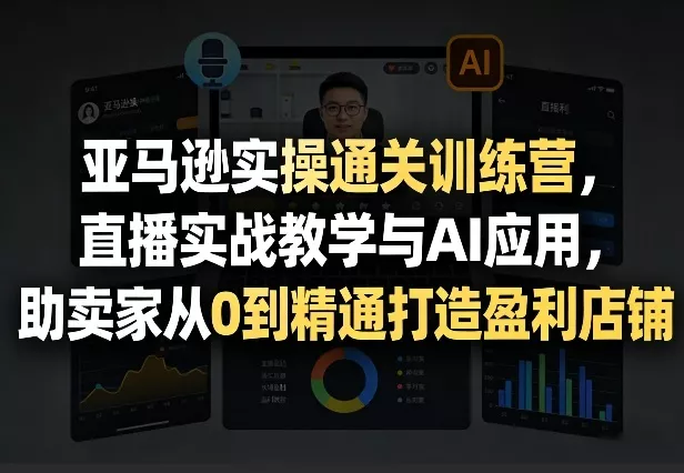 亚马逊实操通关训练营,直播实战教学与AI应用,助卖家从0到精通打造盈利店铺(更新8月8日)祝你网--专注互联网创业.信息差副业研究拒绝割韭菜祝你网