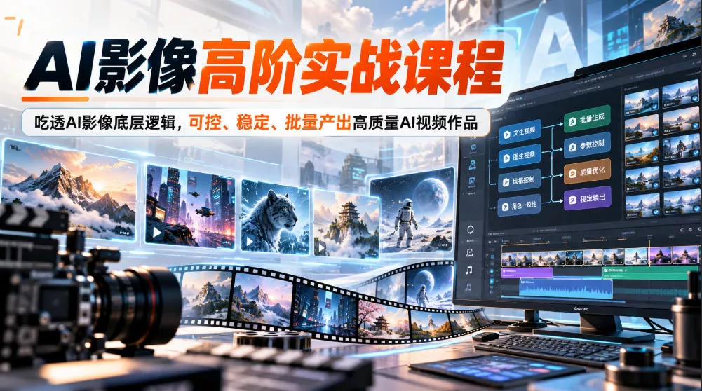 AI影像高阶实战课程，吃透AI影像底层逻辑，可控、稳定、批量产出高质量AI视频作品祝你网--专注互联网创业.信息差副业研究拒绝割韭菜祝你网