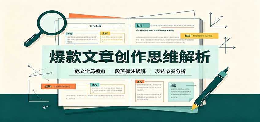 bb90d2fa3ba4f4c5ad08cba86b7e19f5.jpeg 爆款文章创作思维解析:全局视角拆解范文,梳理行文逻辑,搭配真实拆文实操案例