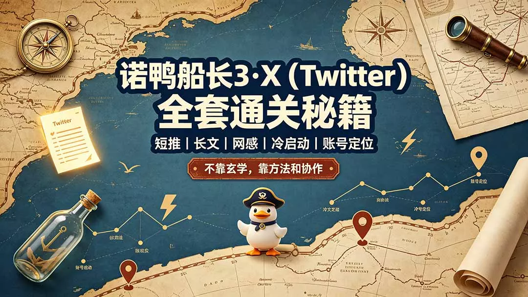 诺鸭船长3·X(Twitter祝你网--专注互联网创业.信息差副业研究拒绝割韭菜祝你网