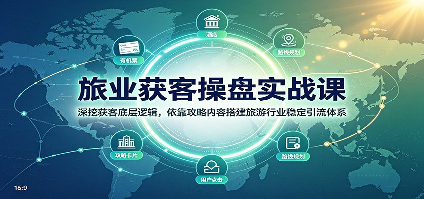 be193b0e1ea9d24818a55b27325ffafd.jpeg 旅业获客操盘实战课:深挖获客底层逻辑,依靠攻略内容搭建旅游行业稳定引流体系