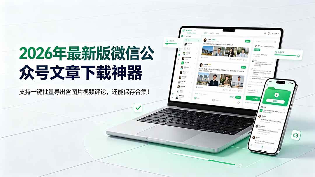 （19486期）2026年最新版微信公众号文章下载神器，支持一键批量导出含图片视频评论，还能保存合集！祝你网--专注互联网创业.信息差副业研究拒绝割韭菜祝你网
