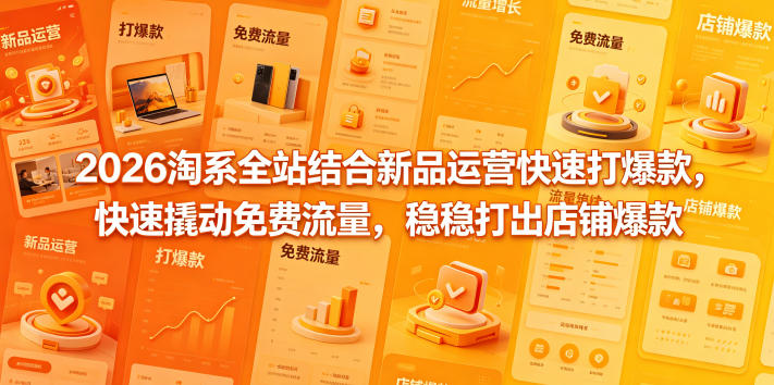 2026淘系全站结合新品运营快速打爆款，快速撬动免费流量，稳稳打出店铺爆款（更新5月12日）祝你网--专注互联网创业.信息差副业研究拒绝割韭菜祝你网