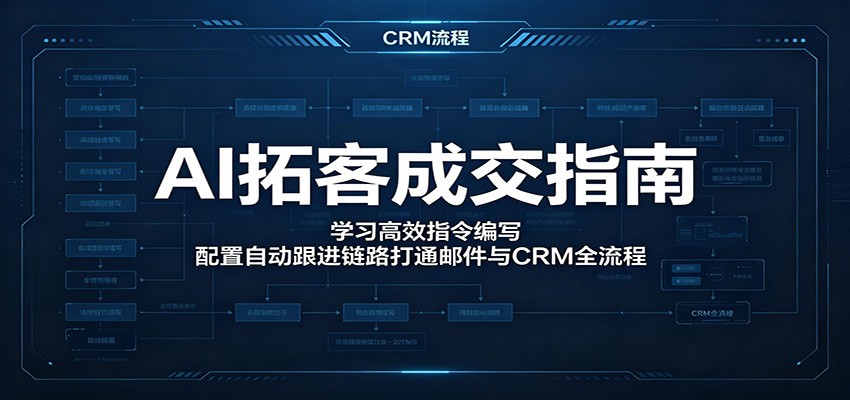 AI拓客成交指南:学习高效指令编写,配置自动跟进链路打通邮件与CRM全流程祝你网--专注互联网创业.信息差副业研究拒绝割韭菜祝你网