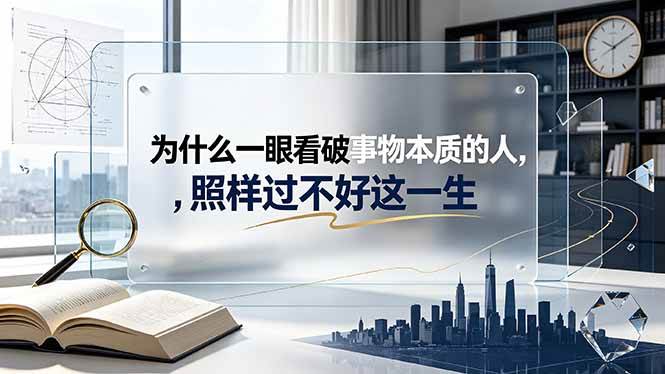(19165期)付费文章:为什么一眼看破事物本质的人,照样过不好这一生祝你网--专注互联网创业.信息差副业研究拒绝割韭菜祝你网