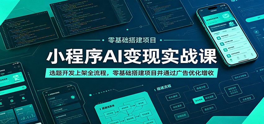 bf5a4d81023038699aa54b97e29b4df7.jpeg 小程序AI变现实战课:选题开发上架全流程,零基础搭建项目并通过广告优化增收