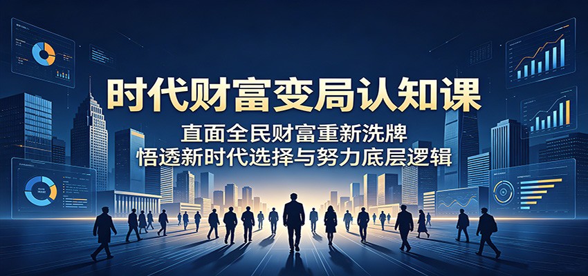 时代财富变局认知课：直面全民财富重新洗牌，悟透新时代选择与努力底层逻辑祝你网--专注互联网创业.信息差副业研究拒绝割韭菜祝你网