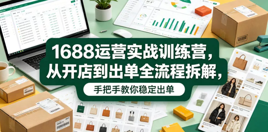 1688运营实战训练营,从开店到出单全流程拆解,手把手教你稳定出单(更新0620)祝你网--专注互联网创业.信息差副业研究拒绝割韭菜祝你网