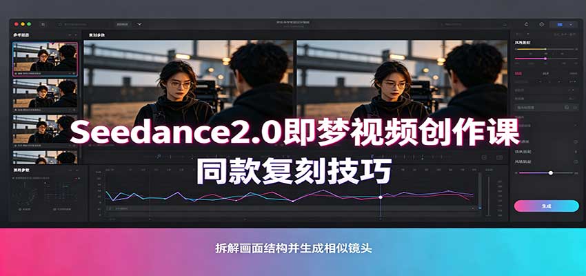 Seedance2.0即梦视频创作课:剧本式视频制作,同款复刻技巧,多行业案例落地教学祝你网--专注互联网创业.信息差副业研究拒绝割韭菜祝你网