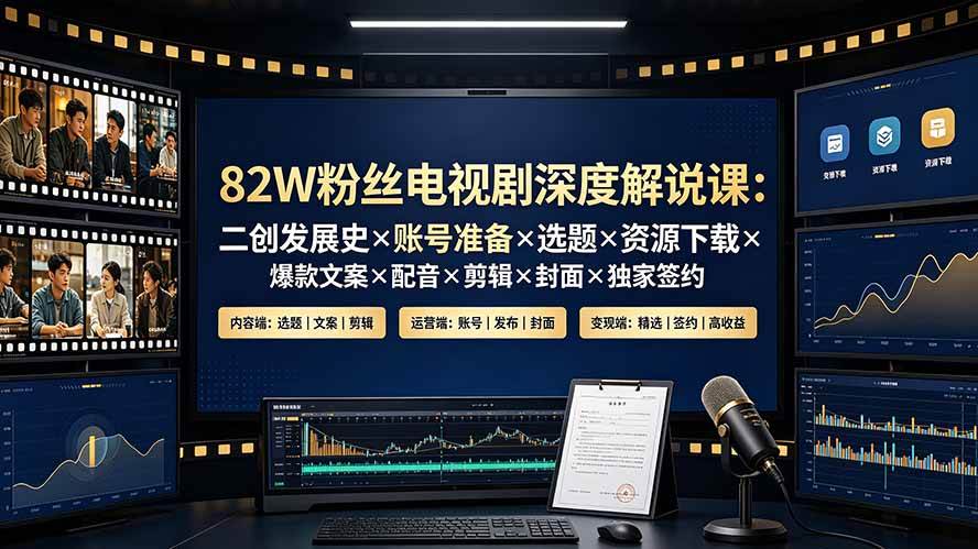 c11e526dbd317700edcbf81c424c03d9.jpeg (19500期)82W粉丝电视剧深度解说课:二创发展史×账号准备×选题×资源下载×爆款文案×配音×剪辑×封面×独家签约