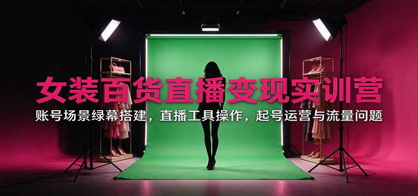 c13a57af81c71ef9faf0477bcdef6692.jpeg 女装百货直播变现实训营:账号场景绿幕搭建,直播工具操作,起号运营与流量问题