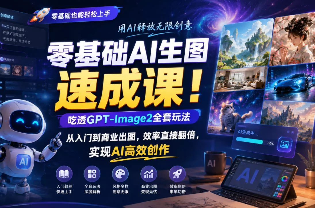 c29f01440e803ae79b078c53785e8248.webp 零基础AI生图速成课!吃透GPT-Image2全套玩法,从入门到商业出图,效率直接翻倍,实现AI高效创作