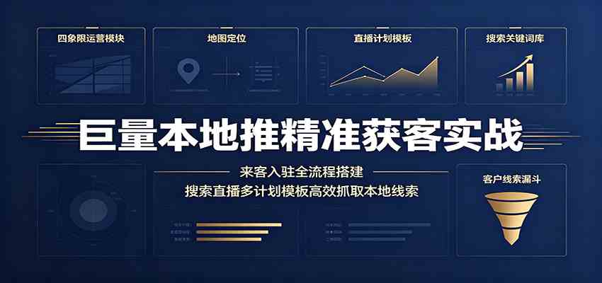 c2b844911357413122fb356d01decb0a.jpeg 巨量本地推精准获客实战:来客入驻全流程搭建,搜索直播多计划模板高效抓取本地线索