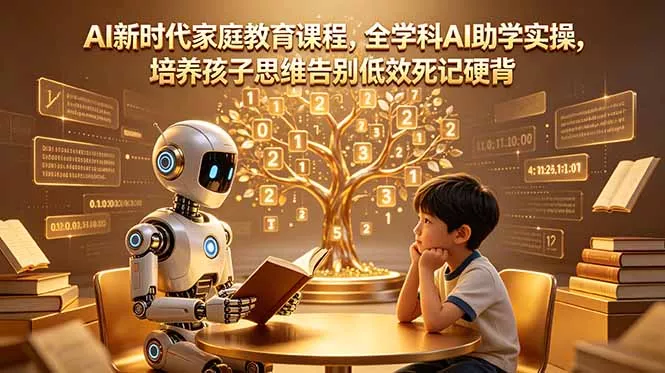 AI新时代家庭教育课程，全学科AI助学实操，培养孩子思维告别低效死记硬背祝你网--专注互联网创业.信息差副业研究拒绝割韭菜祝你网