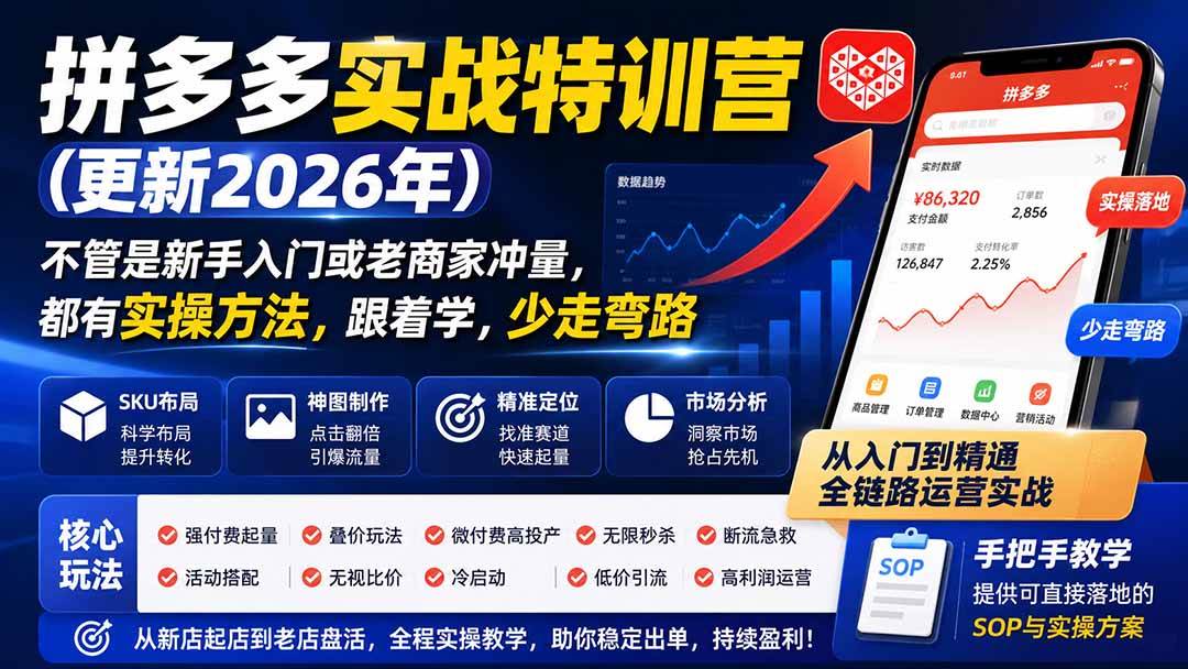 c3ec7f62ee2ef176c110b2fda1114b87.jpeg (19842期)拼多多实战特训营(更新2026年):不管是新手入门或老商家冲量,都有实操方法,跟着学,少走弯路