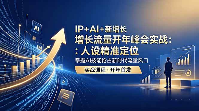 （18530期） IP+AI+新增长 流量开年 峰会实战：人设精准定位 掌握AI技能抢占新时代流量风口祝你网--专注互联网创业.信息差副业研究拒绝割韭菜祝你网
