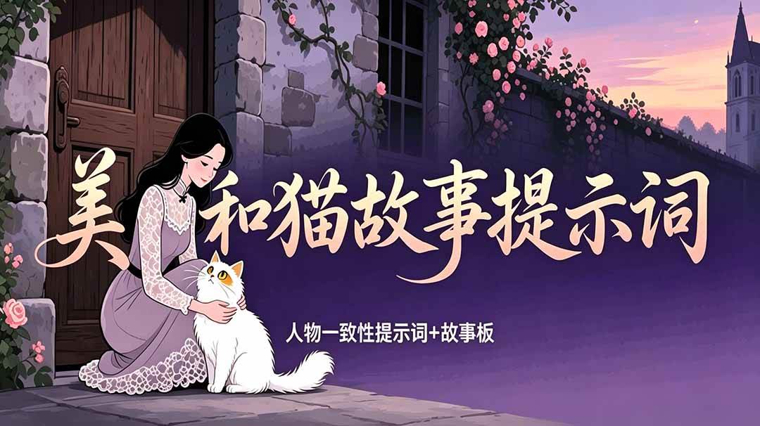 c80f5f98398a6ea12ecb441f785d4d4f.jpeg (18909期)美女和猫故事提示词,人物一致性提示词+故事板