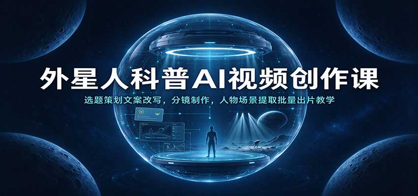 c811d52da3194a1454ffd6635dc687d3.jpeg 外星人科普AI视频创作课:选题策划文案改写,分镜制作,人物场景提取批量出片教学