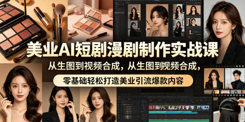 c8d015aaf5dbd6a2ef66ce9972895fab.jpeg 美业AI短剧漫剧制作实战课,从生图到视频合成,零基础轻松打造美业引流爆款内容