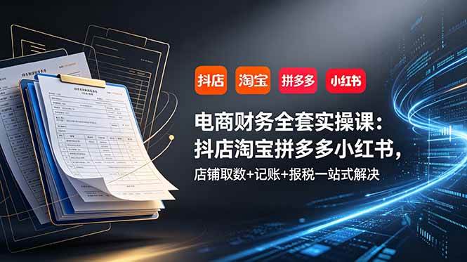 c951e4396ca35f68855770812cd80f0f.jpeg (19001期)电商财务全套实操课:抖店淘宝拼多多小红书,店铺取数+记账+报税一站式解决