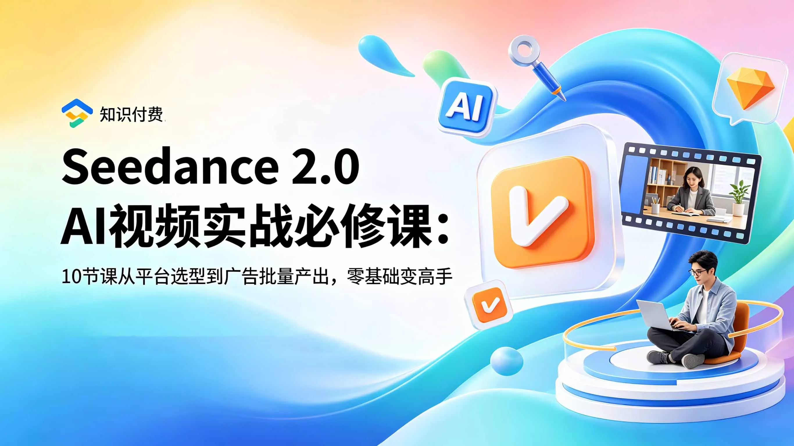 c99e2c89c5153603547abf8ea1e82993.webp Seedance 2.0 AI视频实战必修课:10节课从平台选型到广告批量产出,零基础变高手