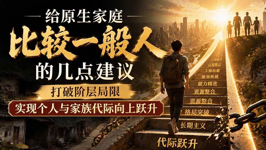 （19708期）付费文章：给原生家庭比较一般人的几点建议，打破阶层局限，实现个人与家族代际向上跃升祝你网--专注互联网创业.信息差副业研究拒绝割韭菜祝你网