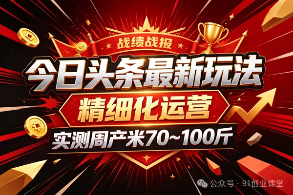 cb8d843fefc51393c71d0e20676fa461.webp 今日头条最新玩法,精细化运营,躺米,实测周产米 70~100 斤,兔米橡木,全新躺.zhuan模式