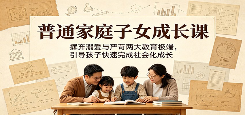 普通家庭子女成长课:摒弃溺爱与严苛两大教育极端,引导孩子快速完成社会化成长祝你网--专注互联网创业.信息差副业研究拒绝割韭菜祝你网