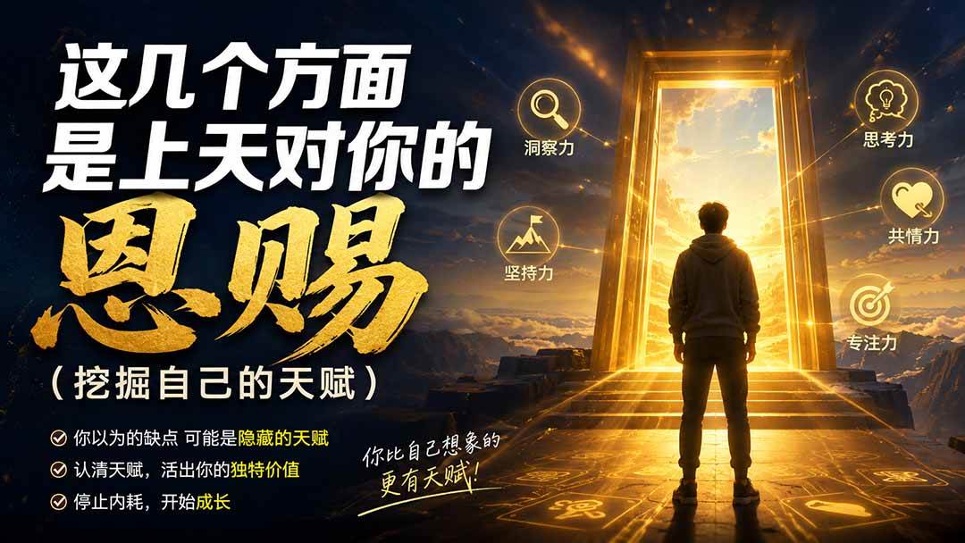 (19964期)付费文章:这几个方面是上天对你的恩赐(挖掘自己的天赋)祝你网--专注互联网创业.信息差副业研究拒绝割韭菜祝你网