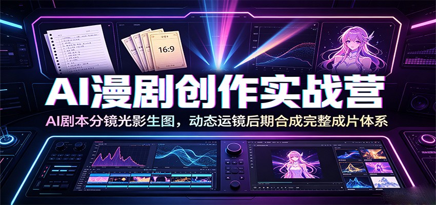 cdad938b2506f2c1ab1682c94c942f2a.jpeg AI漫剧创作实战营:AI剧本分镜光影生图,动态运镜后期合成完整成片体系
