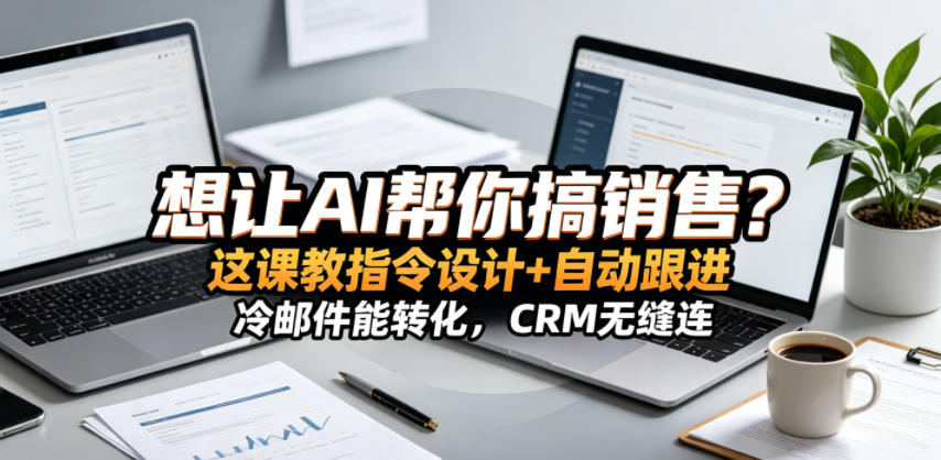 想让AI帮你搞销售？这课教指令设计+自动跟进，冷邮件能转化，CRM无缝连！【原创双语字幕】祝你网--专注互联网创业.信息差副业研究拒绝割韭菜祝你网