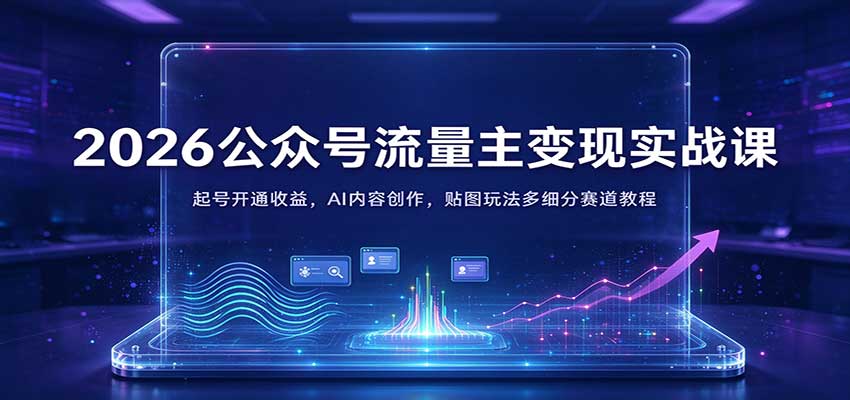 cdec9da8e00b5cf203be54039185aa40.jpeg 2026公众号流量主变现实战课:起号开通收益,AI内容创作,贴图玩法多细分赛道教程