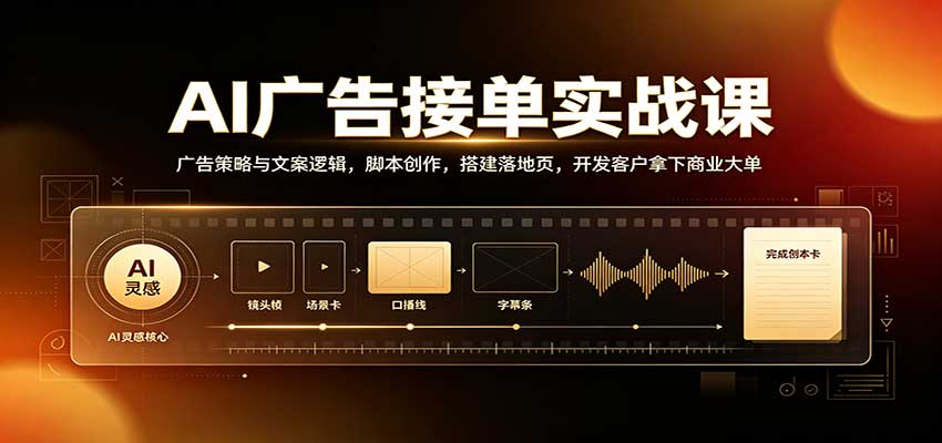 d0c1f4c17ada8d00399cea427e802239.jpeg AI广告接单实战:广告策略与文案逻辑,脚本创作,搭建落地页,开发客户拿下商业大单