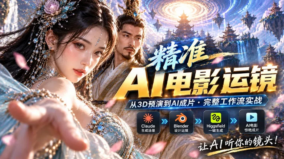 d105478ef2323d3380ac9087da4f3b23.webp AI视频终于能精准运镜了!Claude+Blender+Higgsfield免费插件实测