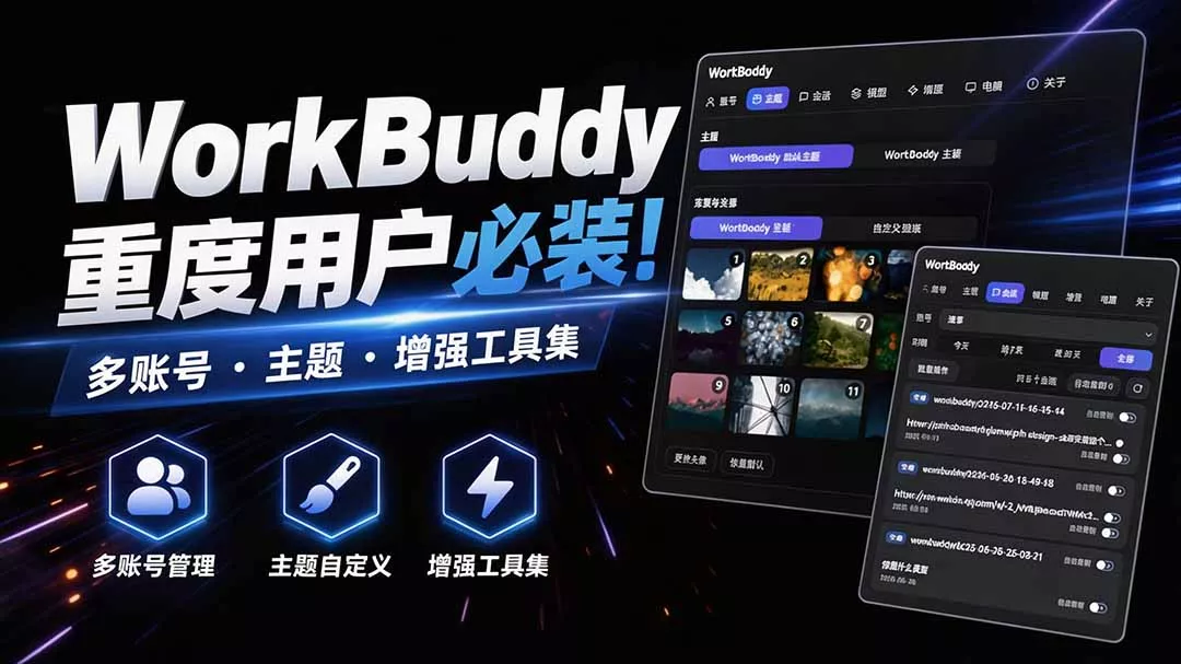 WorkBuddy重度用户必装！多账号·主题·增强工具集，零侵入、零重签名，WorkDaddy祝你网--专注互联网创业.信息差副业研究拒绝割韭菜祝你网