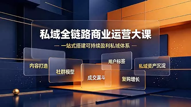 私域全链路商业运营大课,内容打造社群模型成交漏斗,一站式搭建可持续盈利私域体系祝你网--专注互联网创业.信息差副业研究拒绝割韭菜祝你网