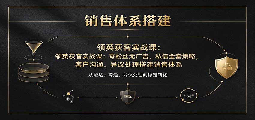领英获客实战课：零粉丝无广告，私信全套策略，客户沟通、异议处理搭建销售体系祝你网--专注互联网创业.信息差副业研究拒绝割韭菜祝你网
