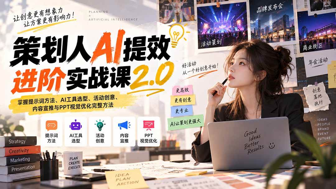 d41498e14c497fa0a71b90d1891a16e7.jpeg (20427期)策划人AI提效进阶实战课2.0:掌握提示词方法、AI工具选型、活动创意、内容宣推与PPT视觉优化完整方法