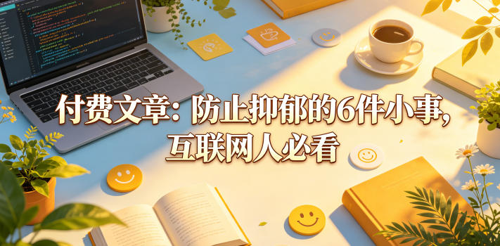 付费文章：防止抑郁的6件小事，互联网人必看！祝你网--专注互联网创业.信息差副业研究拒绝割韭菜祝你网