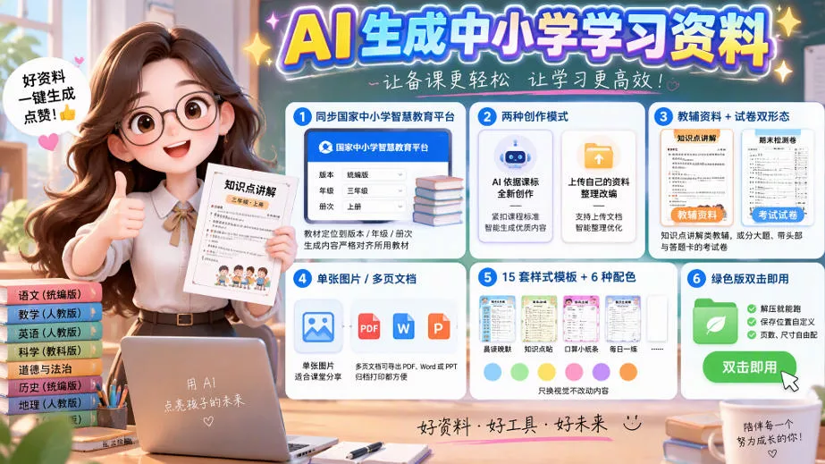 d4e48cb827592414915793b6d4afac49.webp 孩子的教辅别再乱买了:同步国家中小学智慧平台,AI一键生成图文教辅和试卷