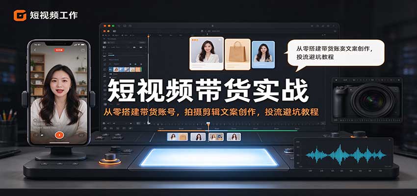 d530b372611b805cacd2c47a1cc590ad.jpeg 短视频带货实战:从零搭建带货账号,拍摄剪辑文案创作,投流避坑教程