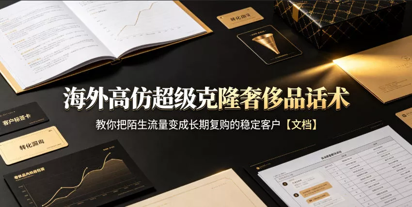海外高仿超级克隆奢侈品话术，教你把陌生流量变成长期复购的稳定客户【文档】祝你网--专注互联网创业.信息差副业研究拒绝割韭菜祝你网