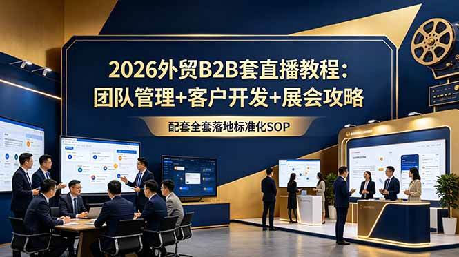 （18994期）2026外贸B2B套直播教程：团队管理+客户开发+展会攻略，配套全套落地标准化SOP祝你网--专注互联网创业.信息差副业研究拒绝割韭菜祝你网