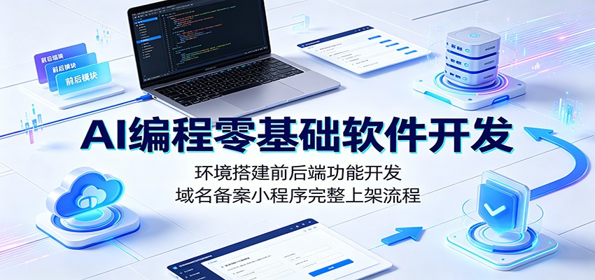 d7069e225a49a6b46c63b23c60a201b4.jpeg AI编程零基础软件开发:环境搭建前后端功能开发,域名备案小程序完整上架流程