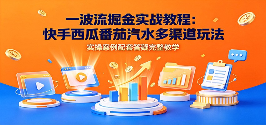 d8a7c95da61c812b089bad08236fb973.jpeg 一波流掘金实战教程:快手西瓜番茄汽水多渠道玩法,实操案例配套答疑完整教学