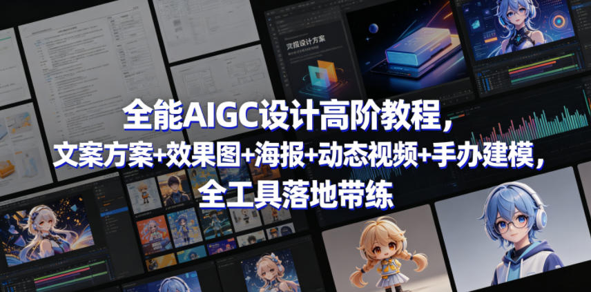 全能AIGC设计高阶教程，文案方案+效果图+海报+动态视频+手办建模，全工具落地带练祝你网--专注互联网创业.信息差副业研究拒绝割韭菜祝你网